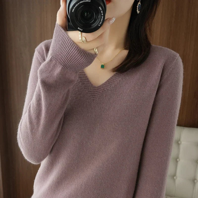 R&B | Pullover - Bequemer V-Ausschnitt Pullover