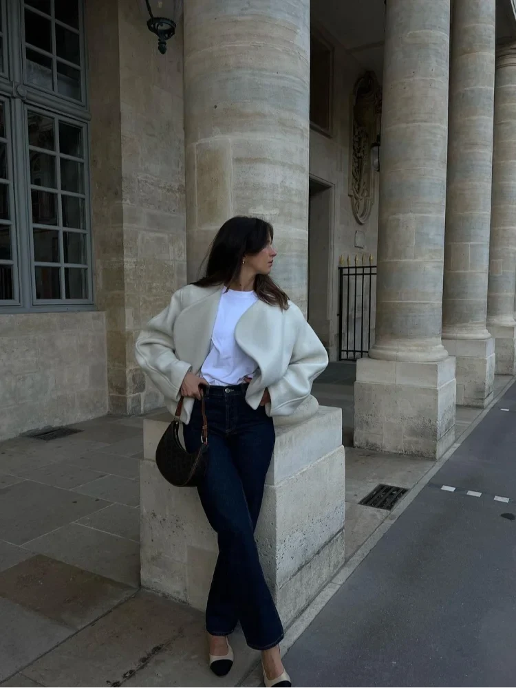 R&B | V-Ausschnitt lockere lässige Damenjacke