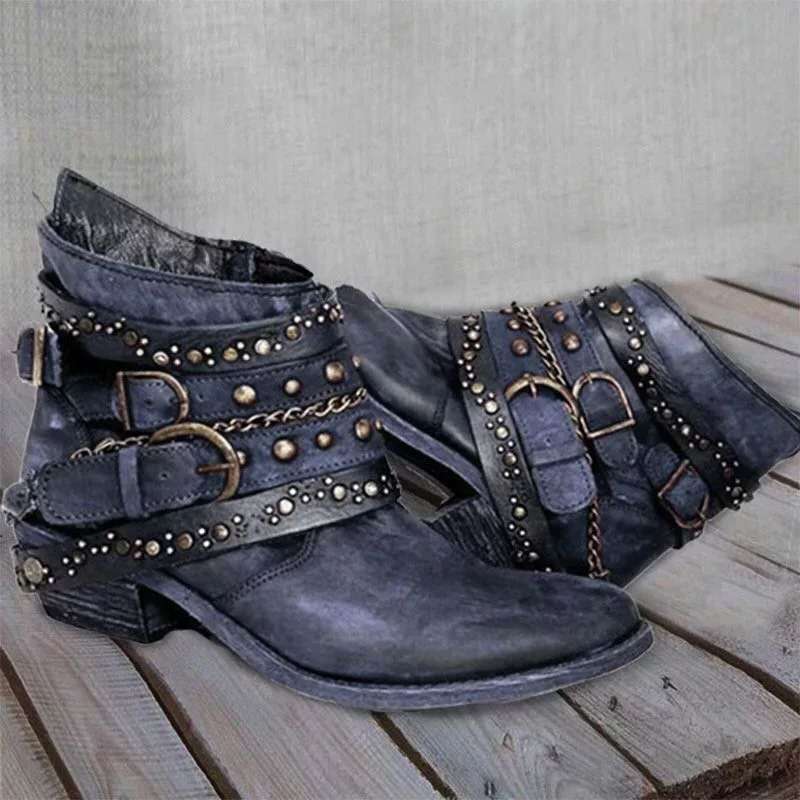 R&B | Dicke Absatzgürtel Ankle Boots