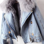 R&B | Jeansjacke mit Fellfutter