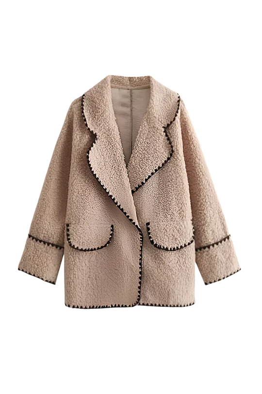 R&B | Croppte Plüschjacke Imitiertes Fell Komfortabel und Trendy