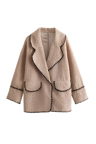 R&B | Croppte Plüschjacke Imitiertes Fell Komfortabel und Trendy