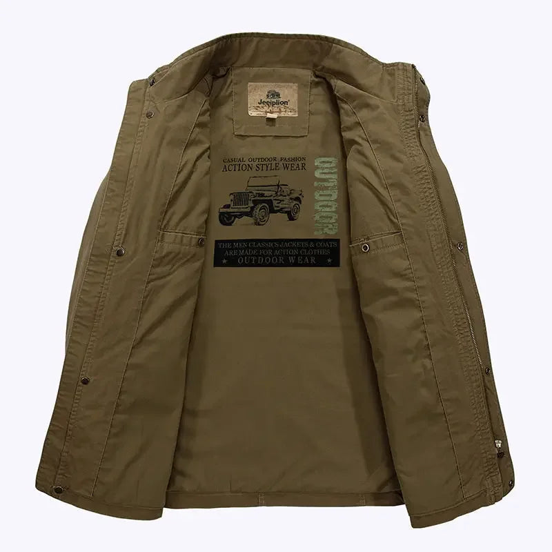 R&B | Freizeitjacke mit Stehkragen und Mehrfachtaschen - Lässige Übergangsjacke für Alltag und Outdoor