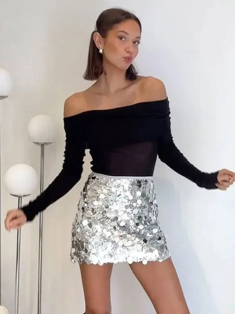 R&B | Sexy Pailletten-Minirock für Partys