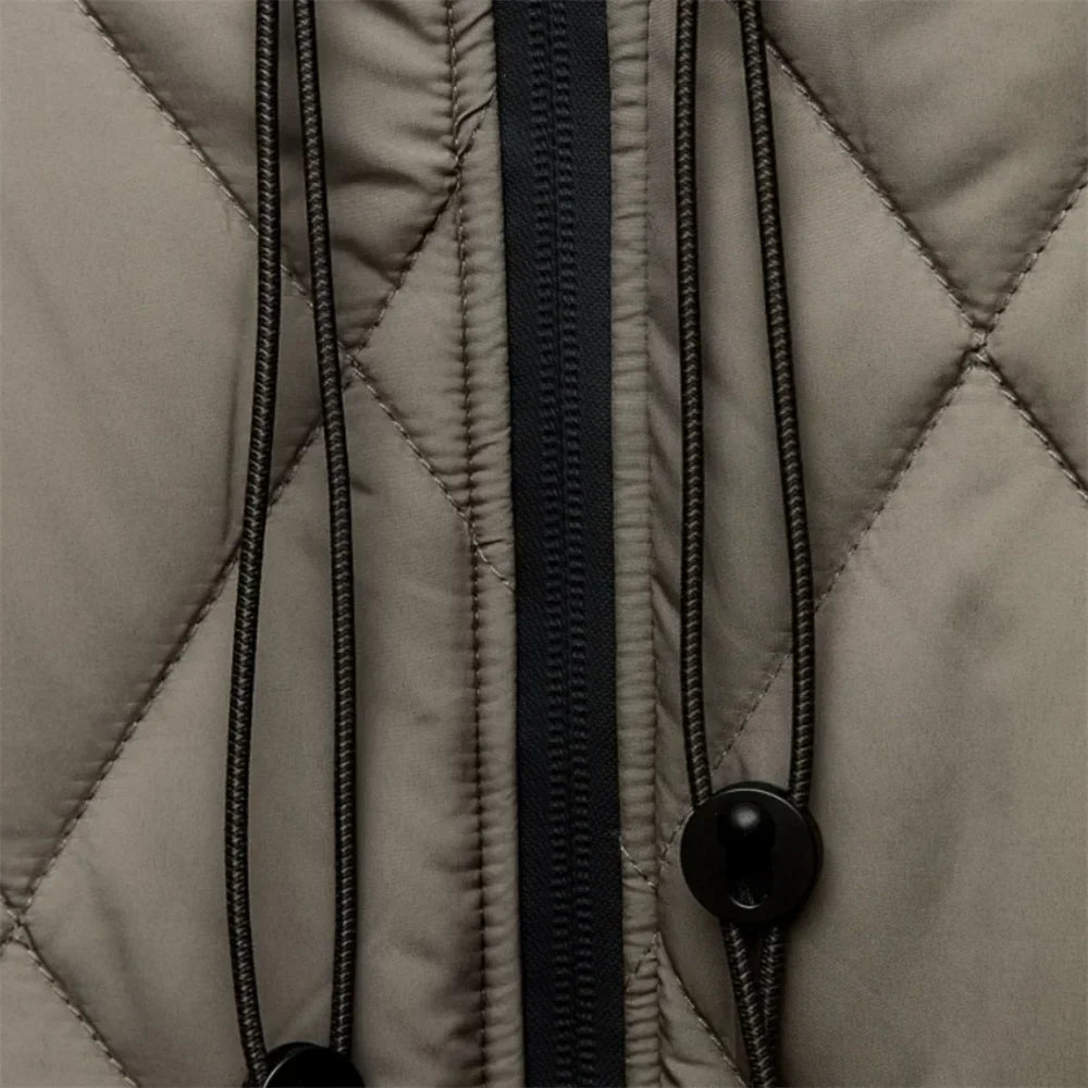 R&B | Lässige Knielange Jacke mit Reißverschlussdetail
