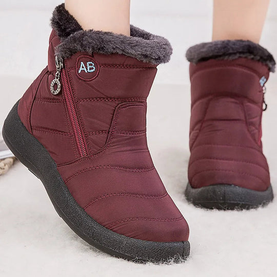 R&B | Schneestiefel Knöchelhoch Wasserabweisend Plüsch Futter Gepaßt Seitenreißverschluss