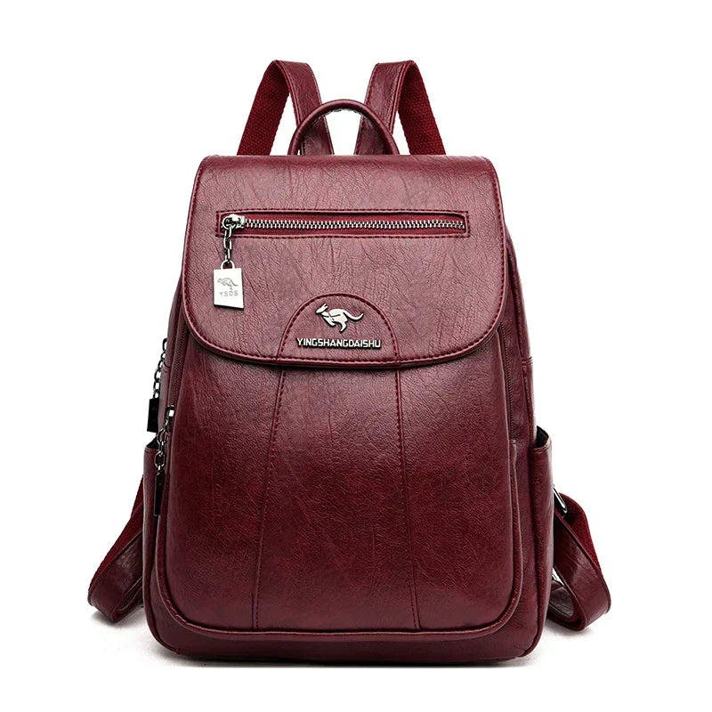R&B | Großer Leder Rucksack mit Diebstahlschutz für Damen