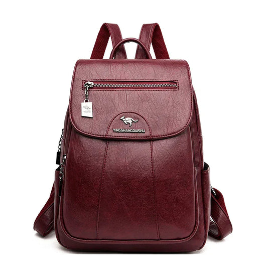 R&B | Großer Leder Rucksack mit Diebstahlschutz für Damen