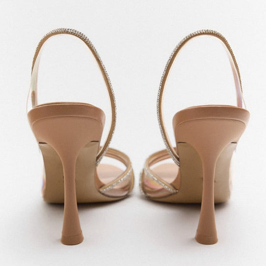 R&B |  Elegante High-Heeled Sandalen - Stiletto Slingback Peep Toe Schuhe