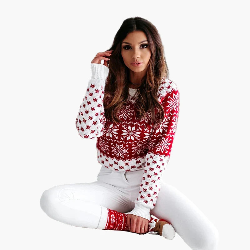 R&B | Winter Pullover Skandinavisches Muster - Modischer Weihnachts- und Freizeit-Strickpullover