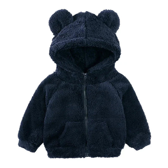 R&B Comfort Modische Bären-Kinderjacke aus dickem Samt
