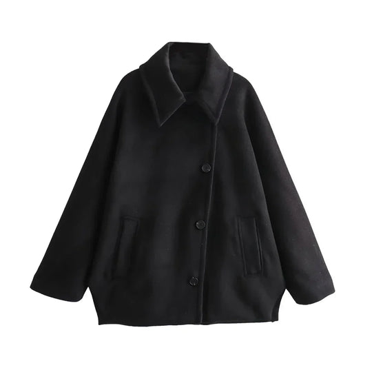R&B | Elegantes Damen-Cape mit Knöpfen und Wollmischung