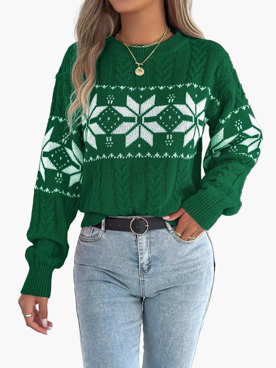 R&B | Winterpullover mit Norwegermuster - Gemütlicher Strickpullover für Weihnachten & Alltag