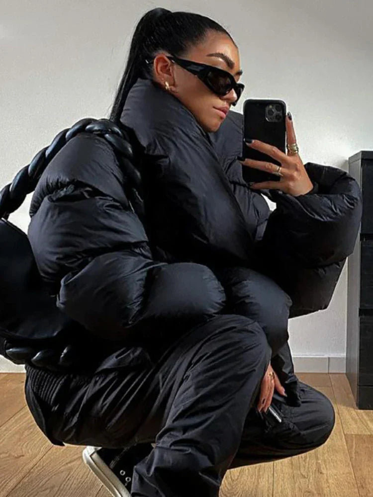 R&B | Oversize-Jacke - Warmer Hoher Kragen