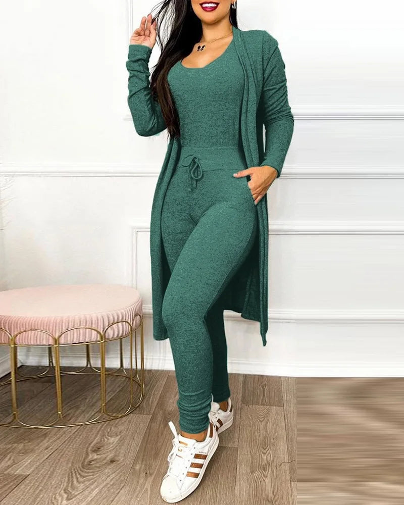 R&B | Damen 3 Teiliges Loungewear Satz mit Jacke
