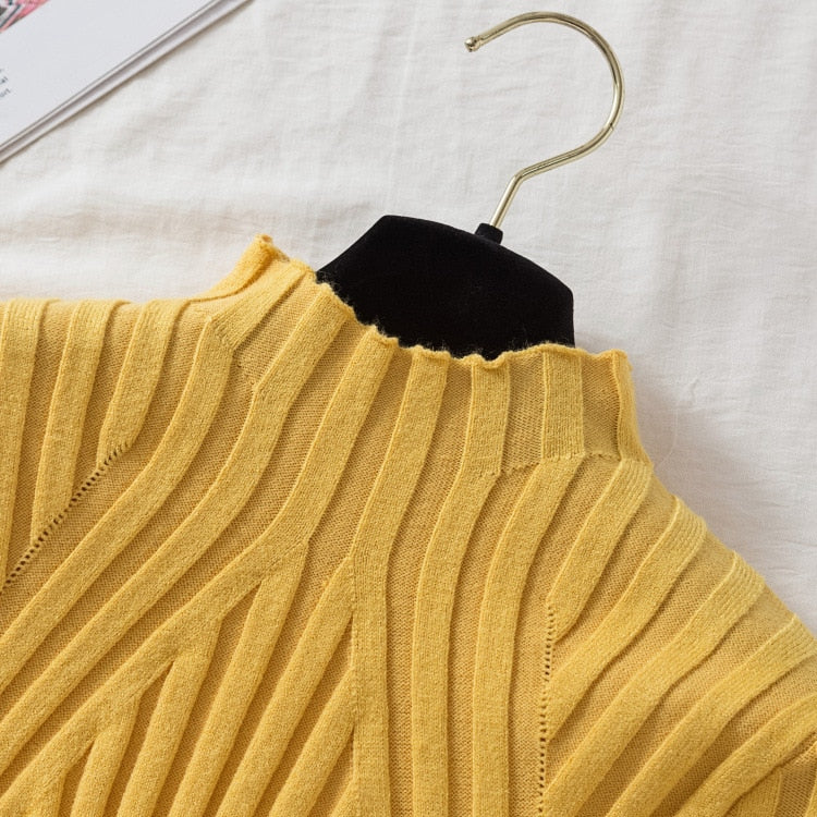 R&B | Damen Strickpullover mit Rollkragen und Langen Ärmeln
