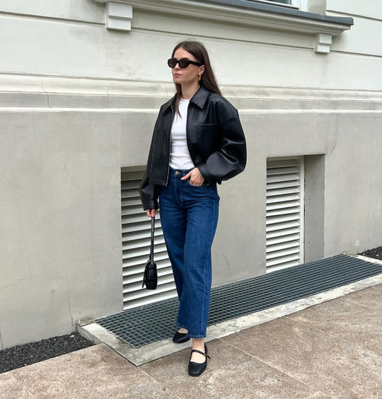 R&B | Kurze Bikerjacke für Damen mit Metallreißverschluss Raizy