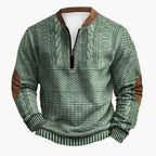 R&B | Strickpullover mit Zopfmuster und Viertelreißverschluss - Modischer Freizeitpullover für Herbst und Winter