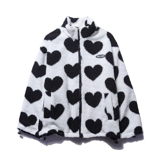 R&B | Romantische Damenjacke mit Doppelseitigem Herzdesign