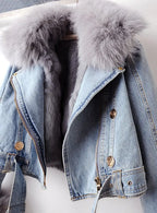 R&B | Denim und Kunstfell Eleganz Jacke