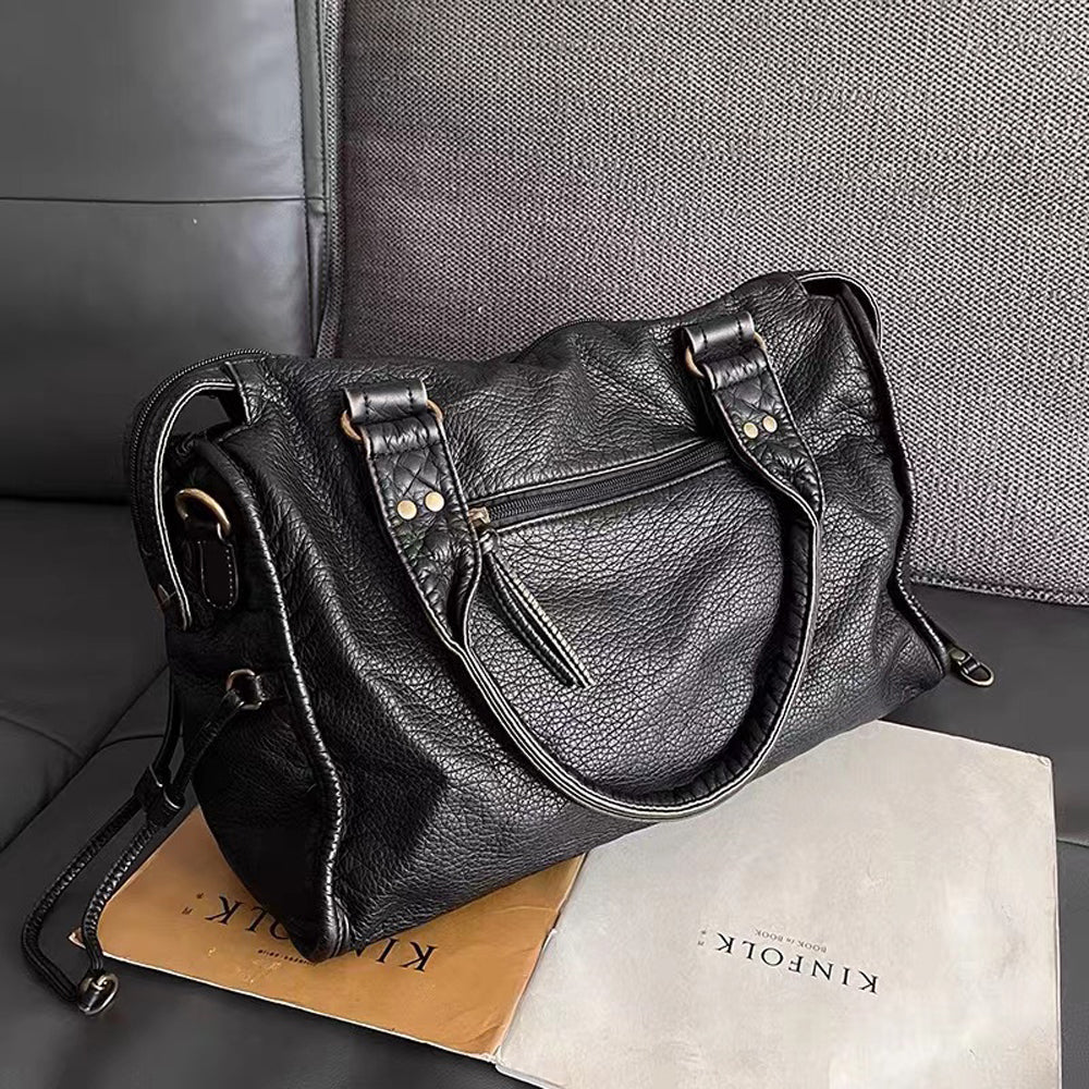 R&B | Luxus Schwarze Lederhandtasche