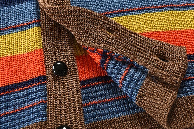R&B | Herren Strickjacke mit Farbblock und geometrischem Muster