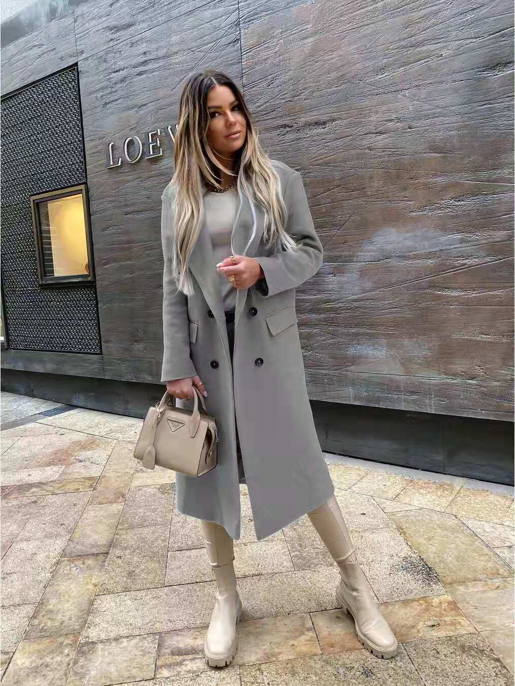 R&B | Wollmantel mit Knöpfen für Den Winter