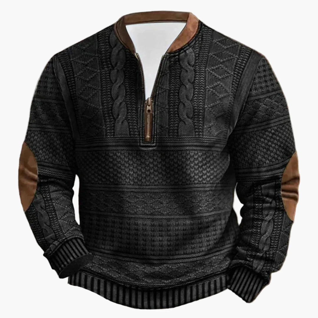 R&B | Outdoor Casual Pullover mit Stehkragen und Zipper - Modischer Freizeit-Sweater für Alltag und Freizeit