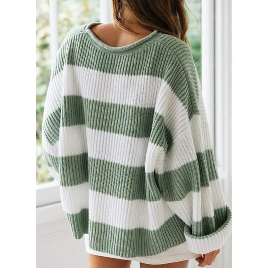 R&B | Sweater - Oversized Gestreifter Strickpullover