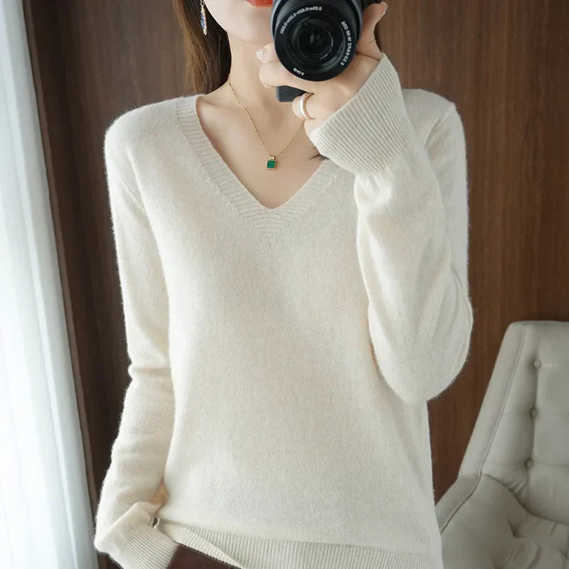 R&B | Pullover - Bequemer V-Ausschnitt Pullover