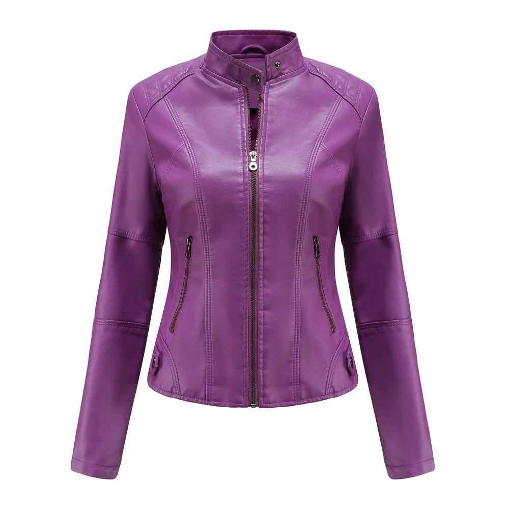 R&B | Damen Dicke jacke Modisch Motorradstil