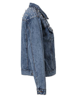 R&B | Exklusive Lina Jeansjacke Denim-LiR&Bling mit Stilvoller Perlenverzierung