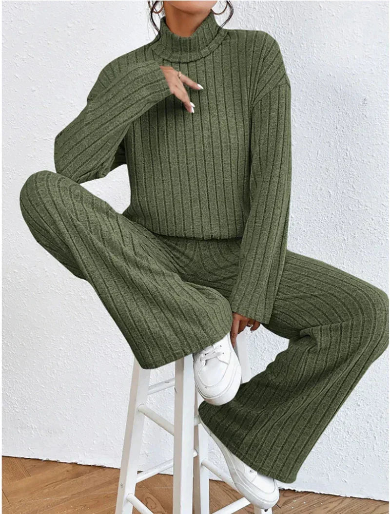 R&B | Gestrickte Hose und Rollkragenpullover für Damen