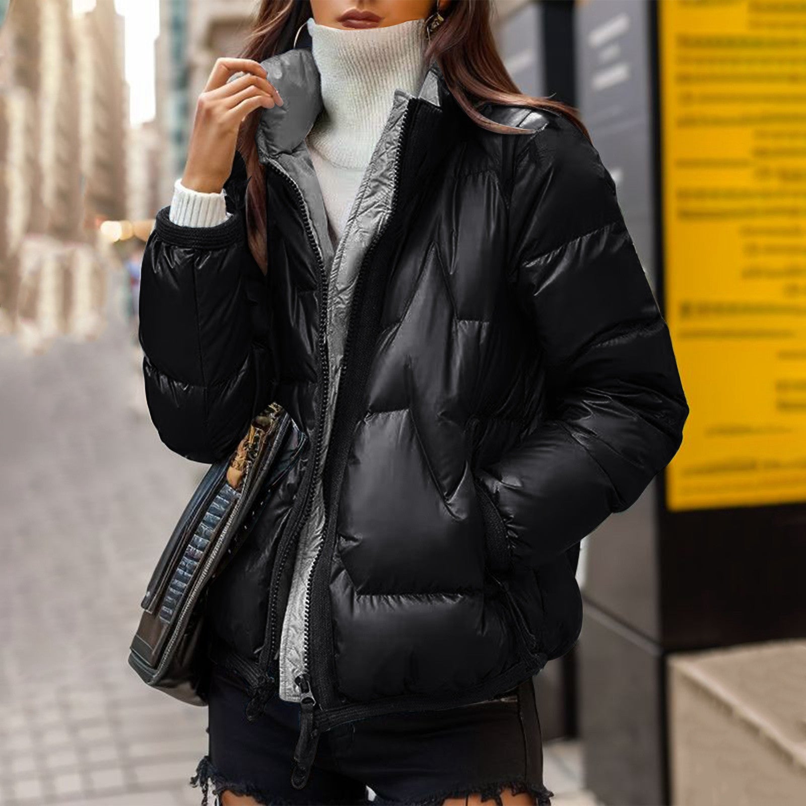 R&B | Stylische Steppjacke mit Glänzendem Finish