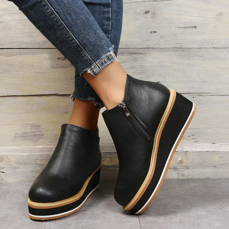 R&B | Stiefeletten mit Reißverschluss und Plateau