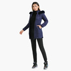 R&B | Slim Fit Winter Puffer Jacke mit Pelzkapuze