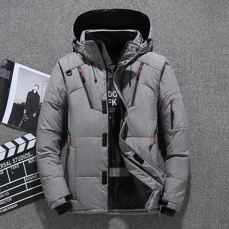 R&B | Herren-Winterjacke - Warme, Schlanke Daunenjacke mit Kapuze