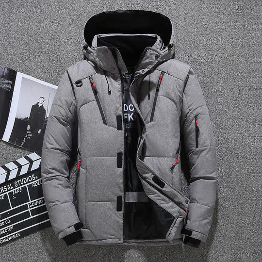 R&B | Herren-Winterjacke - Warme, Schlanke Daunenjacke mit Kapuze