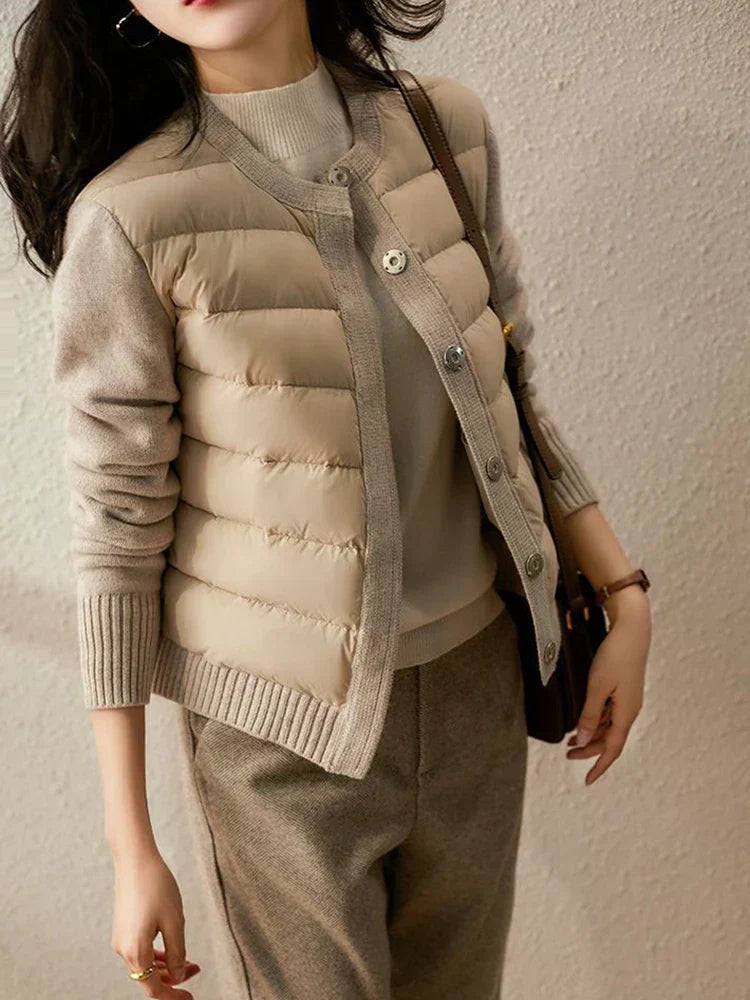 R&B | Pufferjacke Grau Warme Winterjacke