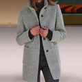 R&B | Elegante Lange Jacke mit Stehkragen