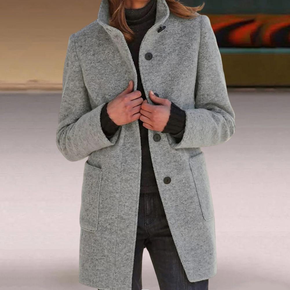 R&B | Elegante Lange Jacke mit Stehkragen