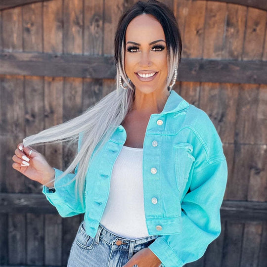 R&B | Elegante Jeansjacke mit Fransen