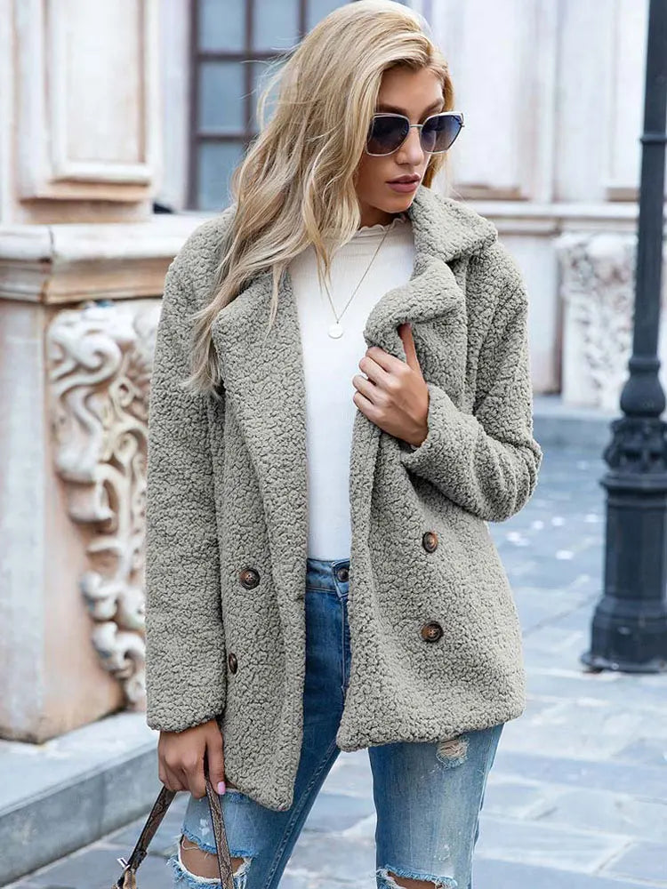 R&B | Warmer Teddy-Mantel Damen