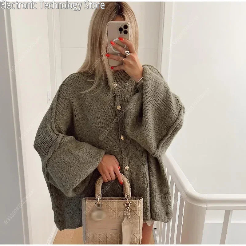 R&B | Eleganter Strick-cardigan mit Knöpfen Wolle/acryl Komfortabel und Stilvoll