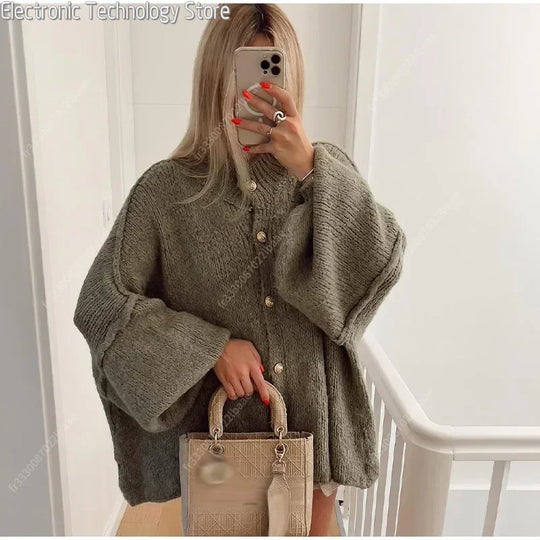 R&B | Eleganter Strick-cardigan mit Knöpfen Wolle/acryl Komfortabel und Stilvoll