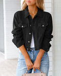 R&B | Kurze Taschenjacke Mode Streetwear Einfache Knopf Trend Frauen Denim Jacken Lange Ärmel Herbst Neu Denim Denim Jacken