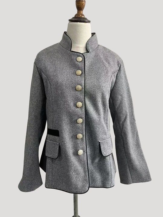 Damen Kurzjacke mit Mehrknopfleiste und Farbakzenten | R&B