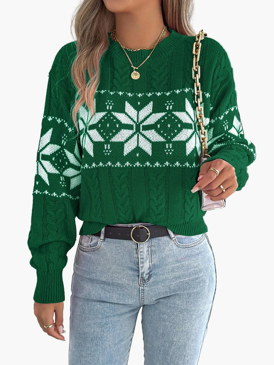 R&B | Winterpullover mit Norwegermuster - Gemütlicher Strickpullover für Weihnachten & Alltag