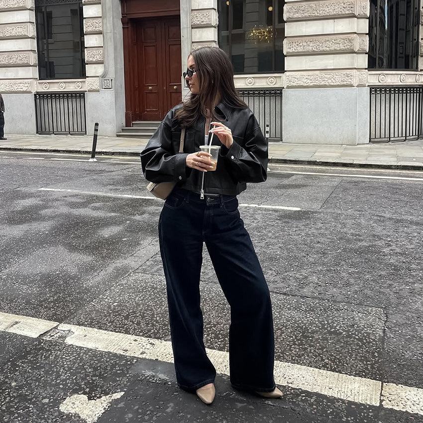 R&B | Kurze Bikerjacke für Damen mit Metallreißverschluss Raizy