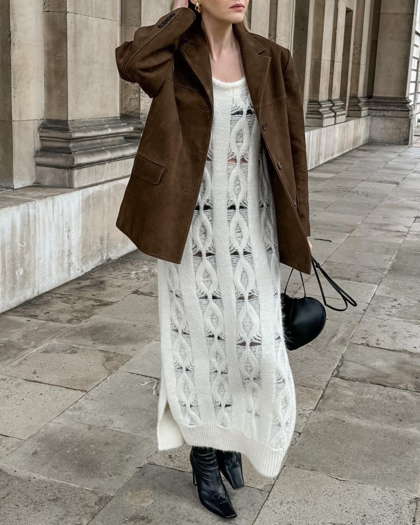 R&B | Weite Wildlederjacke mit retro Samt-Revers Loise